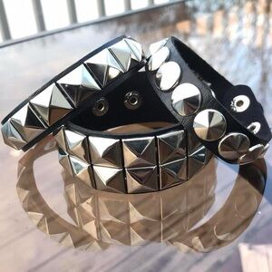 3 pcs Punk Gothic studded faux leather bracelet